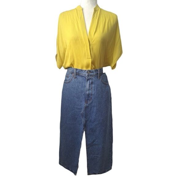 Abercrombie & Fitch Women's Denim Skirt Blue High Rise Boho 32/14 - Picture 4 of 10